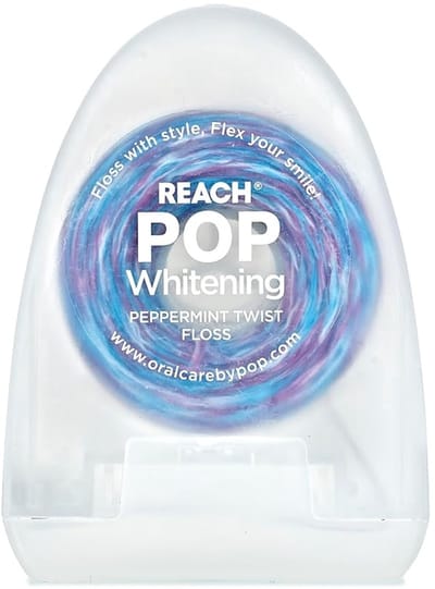 REACH POP Pepermunt, Verrijkt met Zuiveringszout, Dental Floss - 54.6YD