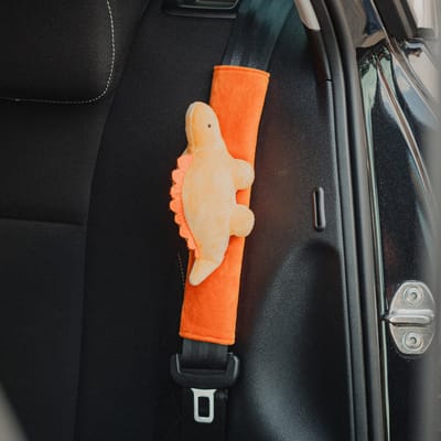 Cute since 1999 - Gordelbeschermer kind - Oranje dinosaurus gordelhoes - gordelhoezen voor auto en autostoel - 27cm x 6 cm
