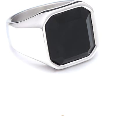 Bague gothique vintage en forme de griffe de dragon, style punk hip-hop, en acier inoxydable, avec pierre noire, pour homme et femme, accessoire de fête tendance 9 white
