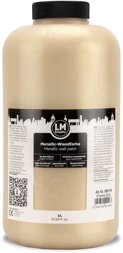 LM-Kreativ Metallic wandverf – 2 liter – champagne goud – glans