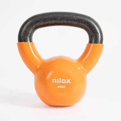 Kettlebell - Fitness Gewicht - Thuis Training - Anti Rol Basis - 4 kg - Oranje