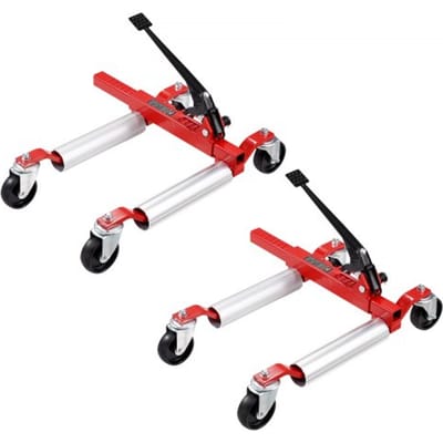 VEVOR Wieltrolleys, 2 stuks, 680 kg draagvermogen per stuk, manoeuvreerwagens met ratelfunctie, bandenrollers voor auto's en SUV's, ideaal voor het manoeuvreren en verplaatsen van voertuigen, ratelautokrik
