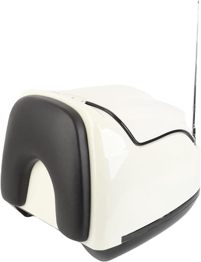 Motorfiets Topkoffer 38L Waterdicht - Inclusief Sleutelslot - Rugleuning - Helm & Gereedschap - Wit