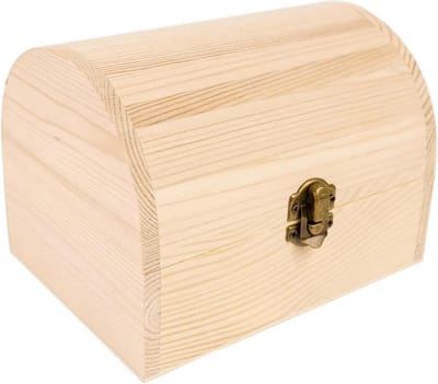 Houten Kist - Schatkist Sieradenbox - Hobby Knutselen - Onbewerkt Natuurhout - 16 x 12 x 11.5 cm - Houtkleur