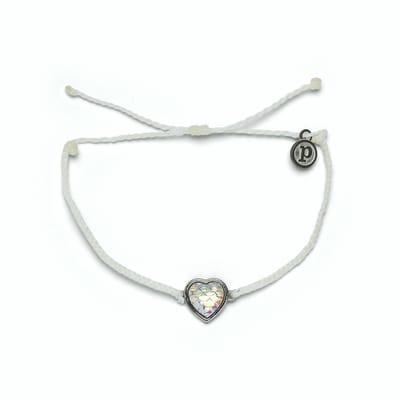 Pura Vida- MERMAID HEART CHARM - Wit- Armband