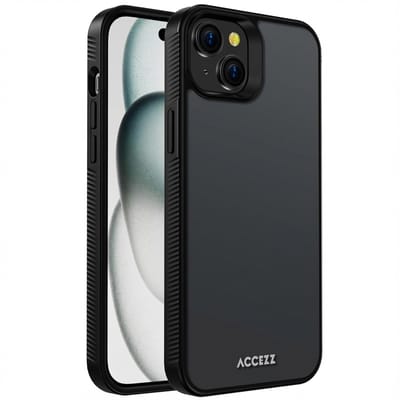 Accezz Hoesje - Geschikt voor Apple iPhone 15 Plus - Frosted Backcover - Zwart