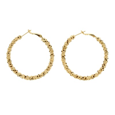 Marama - oorbellen Loua Goud - oorringen dames - koper met goud plating - oorhangers - glinsterend - feestelijk - cadeau - nikkelvrij