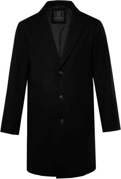JP 1880 - Heren - Jas wolmix reverskraag - Zwart - Maat 8XL