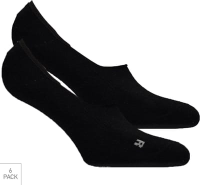 Boru Bamboo - 6-Pack - Onzichtbare Footies - Bamboe - Anti Slip - Heren / Dames - zwart - 43-46 - 2315