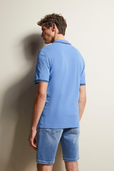 Bugatti Herren Poloshirt met contrasterende strepen