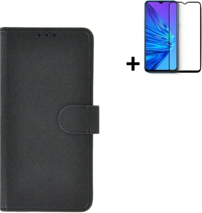 Pearlycase hoesje Geschikt voor Nokia G11/ G21 - Kunstleer Book Case - Zwart hoesje met full screenprotector