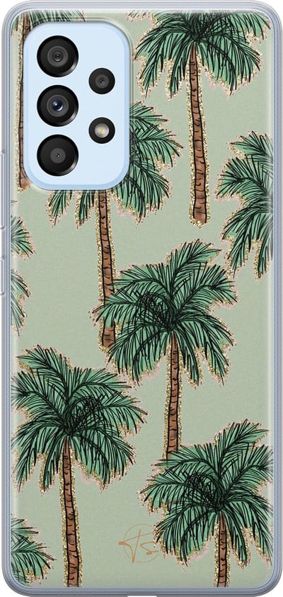 Hoesje geschikt voor Samsung Galaxy A53 - Palmbomen - Soft Case - TPU - Natuur - Groen - Mooie Telefoonhoesjes