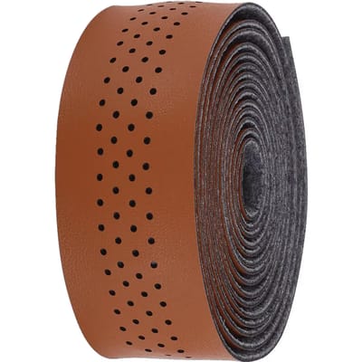 BBB Cycling Stuurlint Racefiets - Zelfklevende Stuurtape van Microfiber - Lengte: 200cm - Dikte: 2mm - Inclusief Stuurdoppen - Cognac Bruin - SpeedRibbon BHT-12