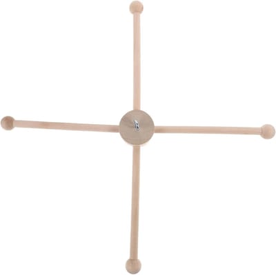 Houten Windgong Standaard - Mobiel Hanger - Decoratieve Presentatie - Platte Basis Stabiliteit - 358 cm - Khaki