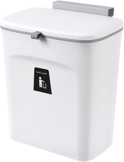 Hanging Compost Bin voor Keuken, Kantoor en Badkamer - Compacte, Lekvrije Afvalbak met Deksel voor Onderbouw en Kast