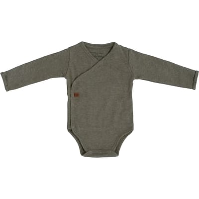 Baby's Only Rompertje lange mouw Melange - Khaki - 56 - 100% ecologisch katoen - GOTS