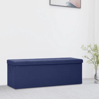 vidaXL - Opbergbank - inklapbaar - kunstlinnen - blauw