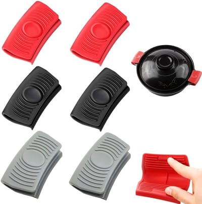 Dailygoods- Pannenlappen 6 Stuks - Hittebestendig - Siliconen - Handvat - Keuken - Zacht Siliconen - Ovenhandschoenen