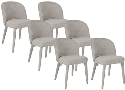 Vente-unique Set van 6 stoelen in getextureerde stof - Beige - MUKLEA