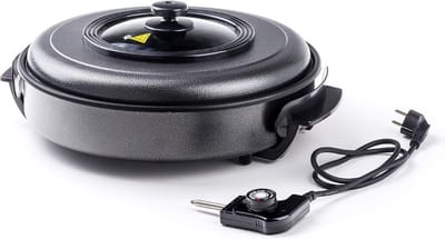 DD® Partypan - Elektrische Pan - Hapjespan Electrisch - Geschikt Om Te Frituren - 1400w - 45x55x46cm - Zwart