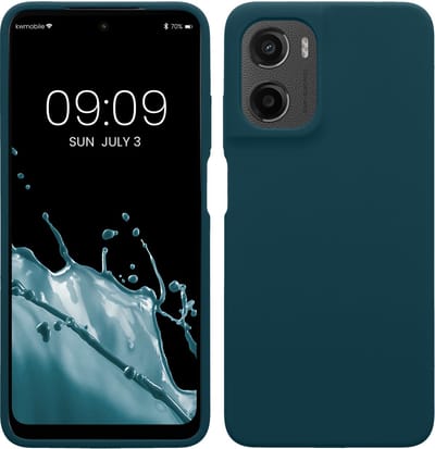 kwmobile telefoonhoesje geschikt voor Motorola Moto G05 / Moto E15 - Hoesje met siliconen coating - Smartphone case in petrol