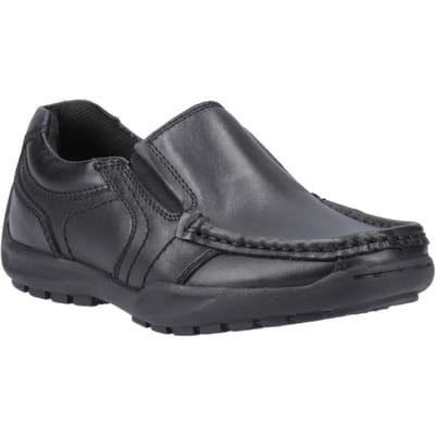 Hush Puppies Morgan Leer Jongens Zwarte Loafers