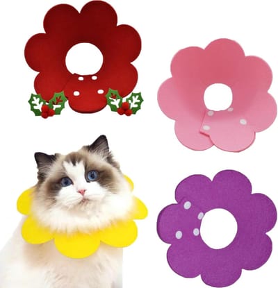Verstelbare Kattenhalsband M - 3-Pack met Comfort en Tongbescherming voor Katten en Honden, Geschikt voor Puppy’s en Kittens (Rood, Paars, Roze)