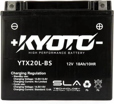 accu sla kyoto voor quad can-am 450 outlander l 2015 tot 2020 ytx20l-bs sla / 12v 18ah nieuw