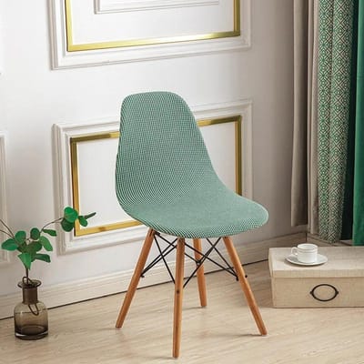 Elastische Stoelhoes Armloze Kuipstoelhoes Wafel Eenvoudige Eettafel Stoelhoes Kantoorbureau Kuipstoel Beschermhoes 1 Chair Cover gray