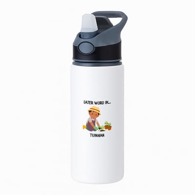 Hacebo® - Later word ik tuinman waterfles met rietje zwart - Tuinders - Tuinier - tuinman - tuin - de beste tuinman ooit - Werk - de beste tuinman - tuinman - hovenier - werken met plant - tuinbaas - gaardenier - water fles - 650ML