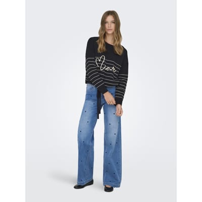 ONLY - ONLSIGNE LIFE LS TEXT DETAI ONECK CC KNT - Meisjes - Gebreide truien