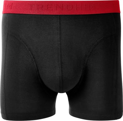 FlexFeel | Zwarte katoenen boxershort met rode tailleband
