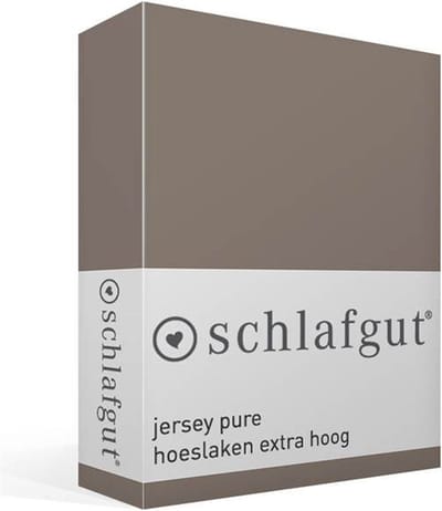 schlafgut Jersey Pure hoeslaken extra hoog - Eenpersoons S - 90x190 - 100x220 790 Sand Deep