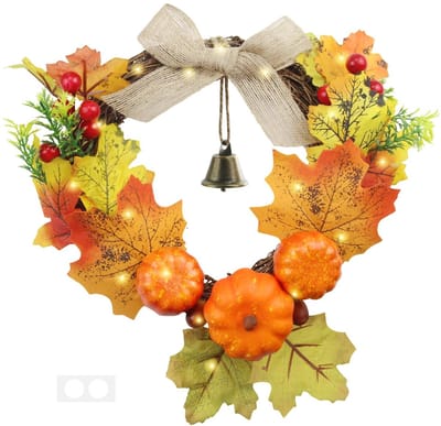 Dailygoods - Kunstmatige herfstslinger met bel, voor Halloween, Thanksgiving, binnen, decoratie, bruiloft, 30 cm