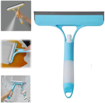 Reinigingsborstel- raamborstel-tegelborstel-3-in-1 raamreinigingstool voor auto's, binnen en buiten, hoge ramen - Siliconen reinigingsborstel voor ruitenwissers - Voor auto, huis, keuken - Blauw, geel - 2 stuks