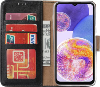 Samsung Galaxy A23 4G Hoesje - Zwart – hoesje Samsung A23 4G – book case Samsung A23 4G - Arara
