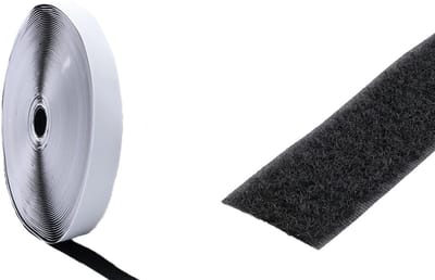 PRO-TIE® - Klittenband Enkelzijdig Lusdeel met lijmlaag 10 mm Zwart UV bestendig (Rol 25 meter)