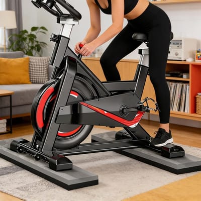 Fietsmat - Oefenmat trainer - Thuis sporten - Antislip dikke pads - 2 stuks - Zwart grijs
