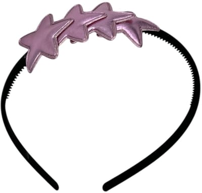 Diadeem met sterretjes - kerstcollectie - glimmend - ster – roze/lila - zwarte diadeem