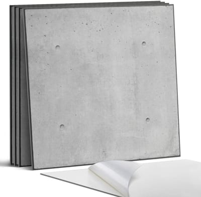 Coloray Wandpanelen Zelfklevend - Ruwe betontextuur Zelfklevende Wandpanelen - 50 cm x 50 cm - Grijs Wandpaneel PVC - 4 stuks - Texturen Wandpanelen Zelfklevend - Keuken Wandpanelen - Wandpanelen Badkamer