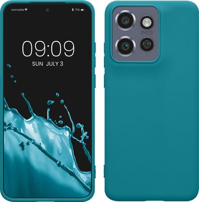 kwmobile telefoonhoesje geschikt voor Motorola Edge 60 Neo / Edge 50 Neo / ThinkPhone 25 - Hoesje voor smartphone - Back cover in petrol