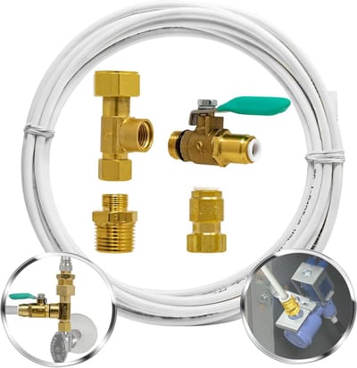Koelkast Installatieset - Waterleiding Kit - Apparaat Aansluiten - Snelle Installatie - 25 Voet Slang - Wit