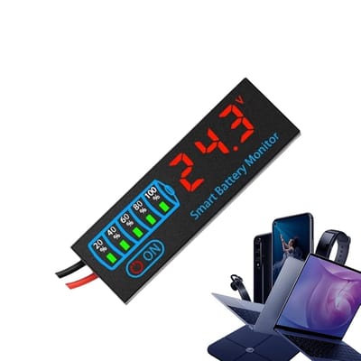 LED Voltage Power Monitor Panel | Digital Display LED Portable DC7-40V | Battery Meter Gauge | Ideal For Energy System Testing Electronic Device Maintenance Harging Station Management