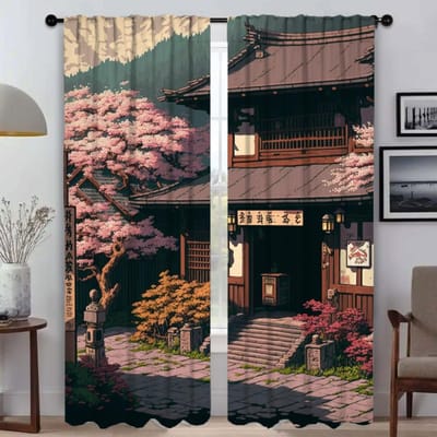 Keukengordijnen voor Woonkamer Gordijn Steden Pixel Art Shades Halloween Decoratie Huis Interieur Gordijnen 2 Stuks Scheidingswand W50xH70cmx2pcs-CL