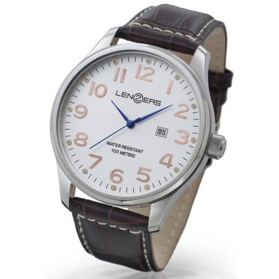 Lenzers Javelin XL Herenhorloge met Datum - Quartz 47mm