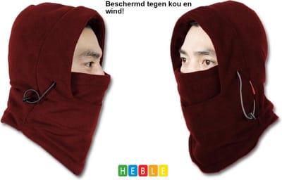 Heble® - Unisex Rode Fleece Bivakmuts/Wintermuts/Motormasker/Balaclava/Wintersport