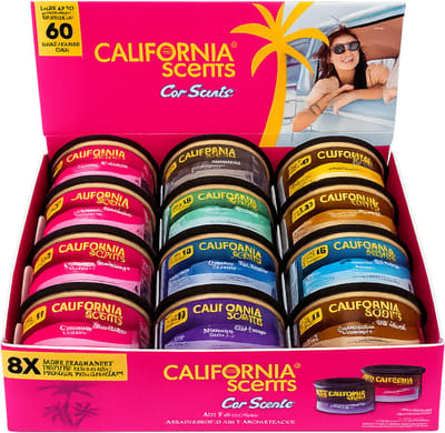 California Car Scents® – Mix Luchtverfrissers – 12 Blikjes met Deksels – Langdurige Autoparfum