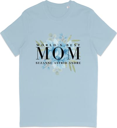 T Shirt Dames Gepersonaliseerd Cadeau - Beste Moeder Van De Wereld - Licht Blauw - XS
