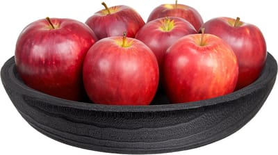 QUVIO Rond dienblad - Dienbladen - Decoratieve dienbladen - Sierschaal - Decoratieschaal - Rond - Hout - ø28 cm - Zwart