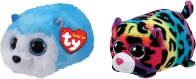Ty - Knuffel - Teeny Ty's - Slush Husky & Jelly Leopard